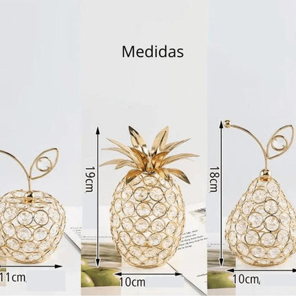 Adorno decorativo de frutas cristal moderno