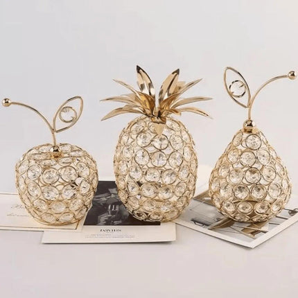 Adorno decorativo de frutas cristal moderno
