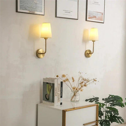 Arandela de Pared Interior Lámpara Retro Metal y Lino