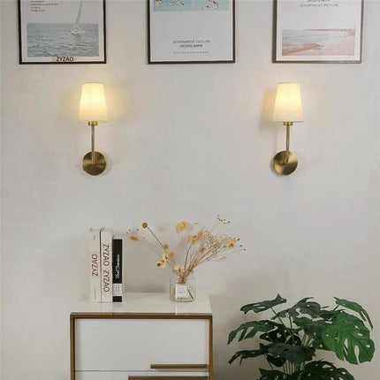 Arandela de Pared Interior Lámpara Retro Metal y Lino