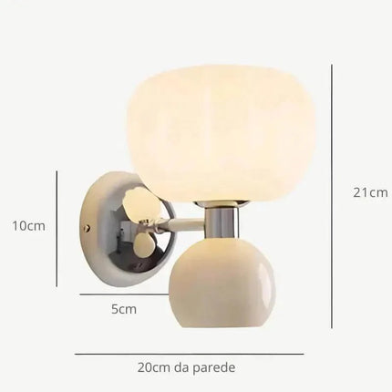 Arandela Doble Interna y Decorativa Estilo Calabaza