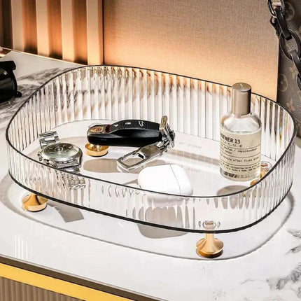 Bandeja Decorativa Espejada para Baño Ovalada