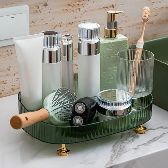Bandeja Decorativa Espejada para Baño Ovalada