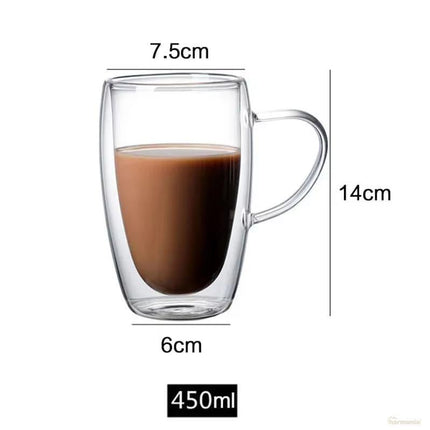 Taza de Vidrio de Pared Doble Rincón del Café Té - Armonía del Hogar