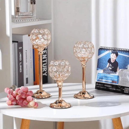 Candelabro de vela dorado para mesa - Decoración