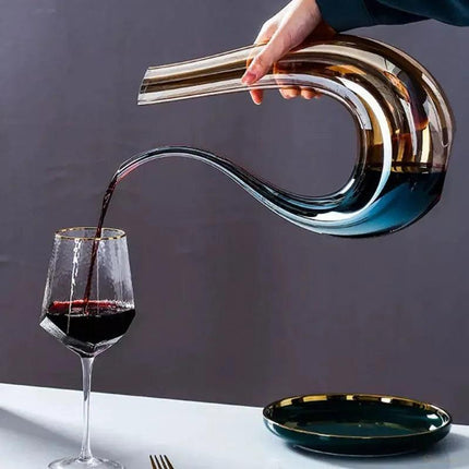 Decantador de Vino Recipiente de Vidrio Cisne Decantador Ámbar - Zenithi Hogar