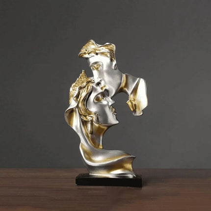 Escultura Decorativa Beso de Amantes Estatuilla