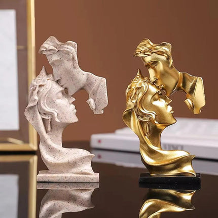 Escultura Decorativa Beso de Amantes Estatuilla