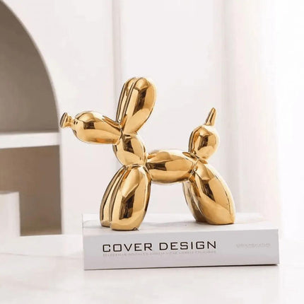 Escultura decorativa perro globo moderna: