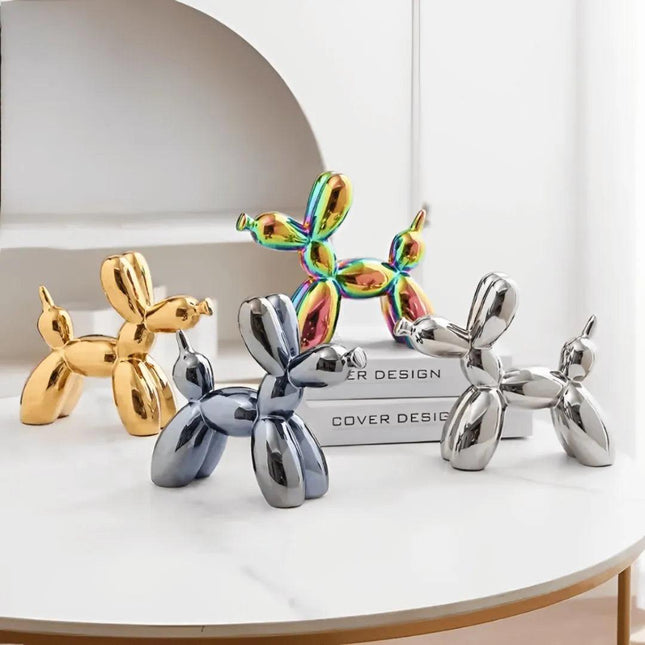 Escultura decorativa perro globo moderna: