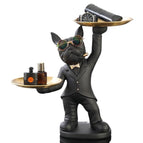 Estatua Bulldog Decorativo Francés Negro