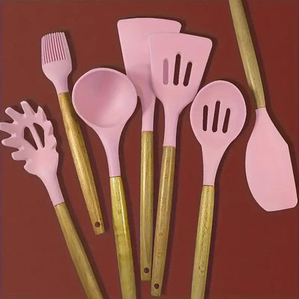 Kit 7 Utensilios de Cocina de Silicona Antiadherente