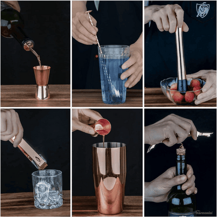 Kit Coctelera de Acero Inoxidable Drinks Cocktails - Zenithi Hogar