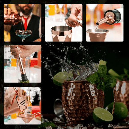 Kit Coctelera de Acero Inoxidable Drinks Cocktails - Zenithi Hogar