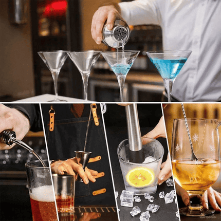 Kit Coctelera de Acero Inoxidable Drinks Cocktails - Zenithi Hogar