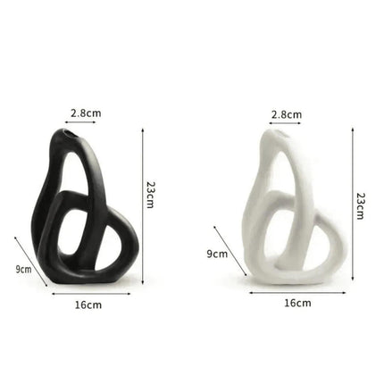 Vaso decorativo para sala de cerámica 2 piezas en 1