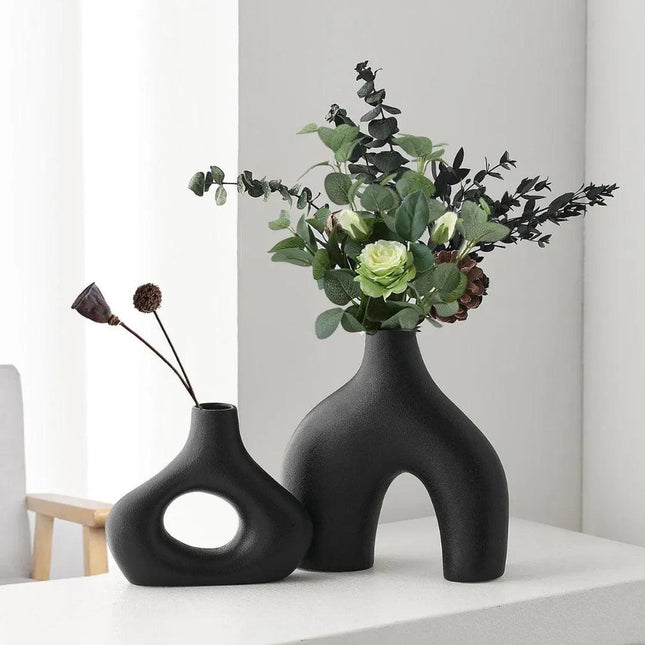Vaso Decorativo para Sala de Cerámica 2 Piezas