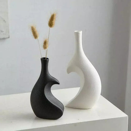 Vaso Decorativo para Sala de Cerámica Corazón 2 Piezas